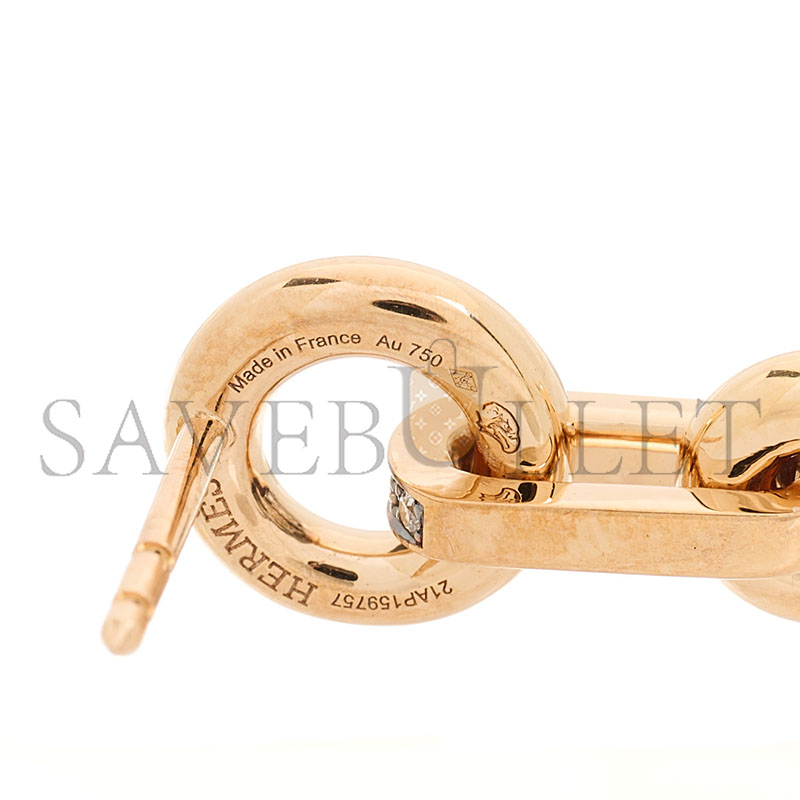 h**mes 18k rose gold Di*m*nd pearl pm chandra drop earrings